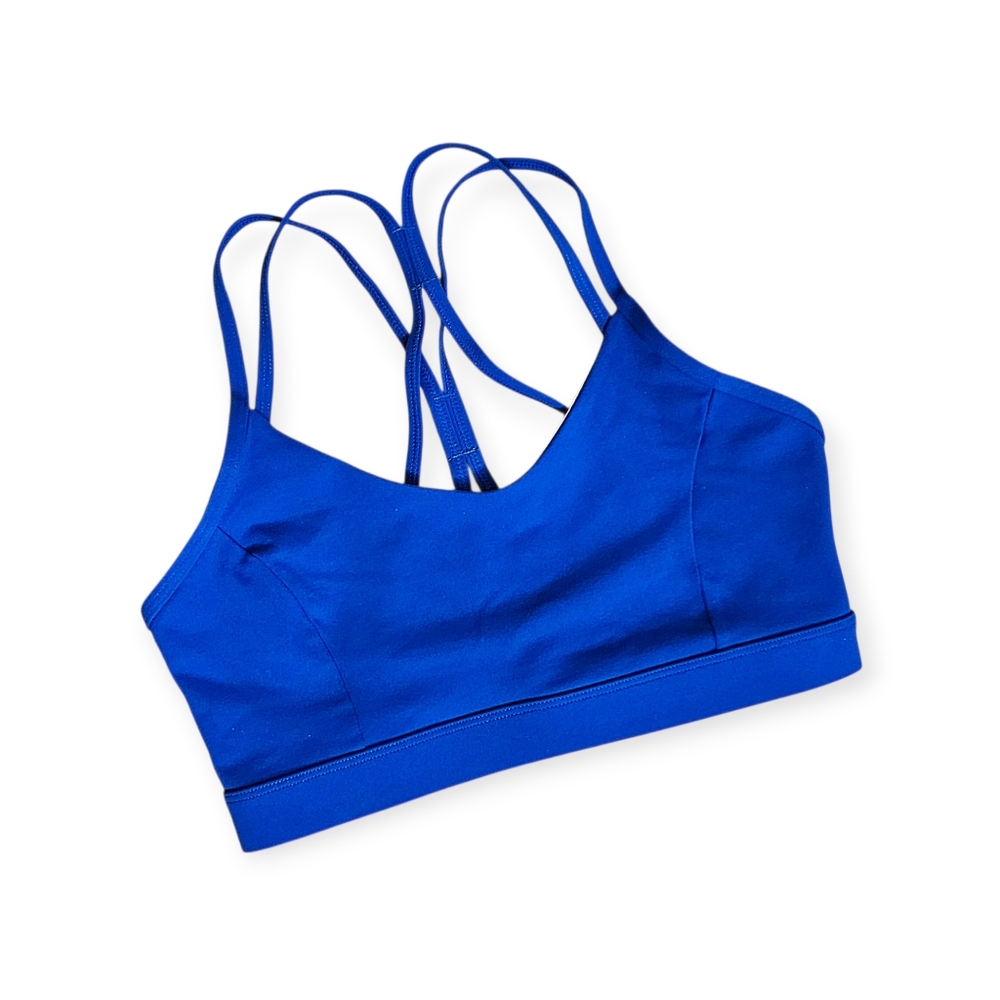 NWOT Women's Bright Sapphire Blue V-Neck Strappy Sports Bra Size XS